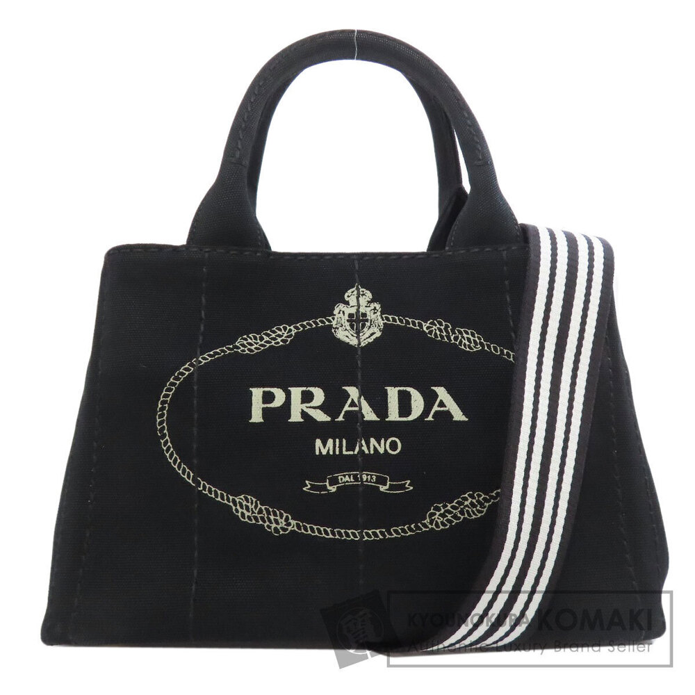 PRADA Canapa Handbag Canvas